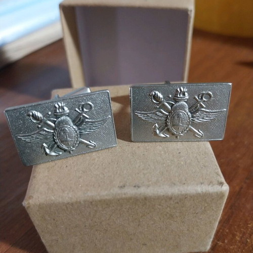 Military cufflinks of air defense school branch like new