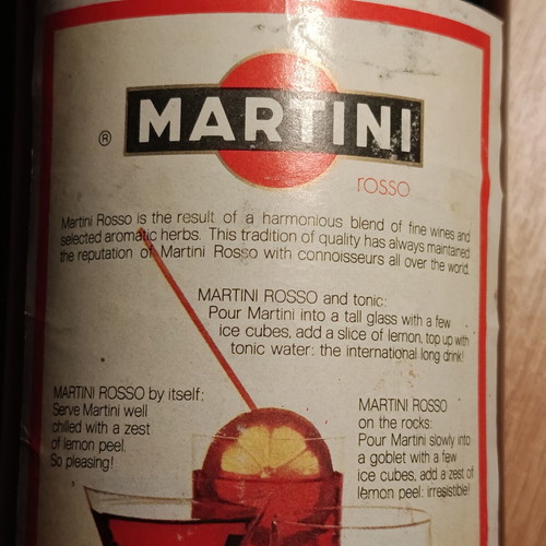 Martini Rosso vermouth sealed from the 70s