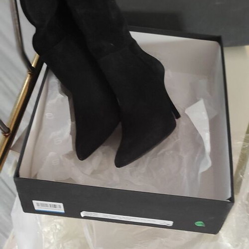 Marian suede leather boots new, black, size 39