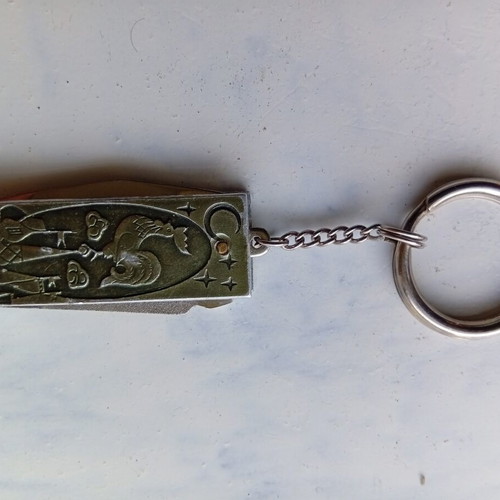 Keychain with nail file and mini knife used, made in USSR