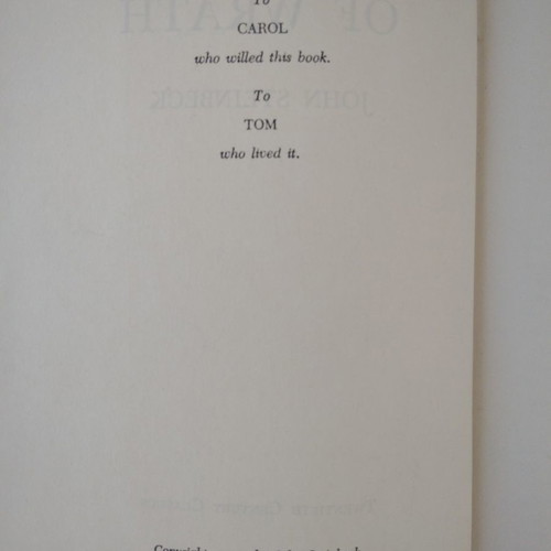 The Grapes of Wrath used book 1958 edition