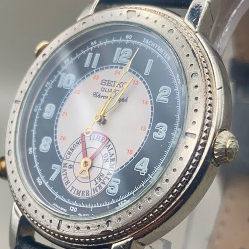 Seiko 8M25-8000 Dancing Hands quartz chronograph watch used