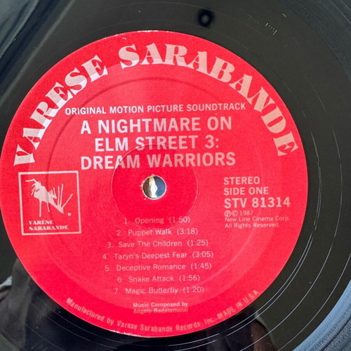 A Nightmare On Elm Street 3 Dream Warriors Soundtrack LP used