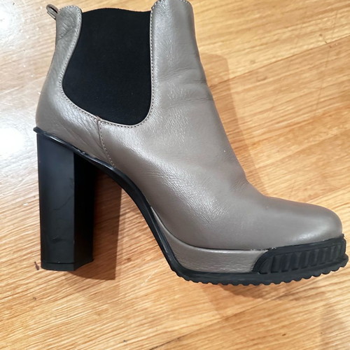 Atos Lombardini leather ankle boots gray melange used, size 39