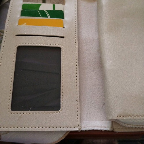 Large women's wallet like new, beige