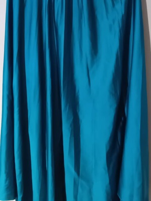 Satin maxi skirt with elastic waist turquoise, like new, Melitea