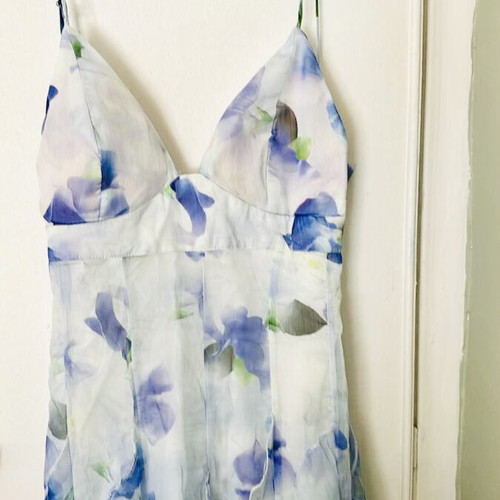 Summer dress white with blue details like new
