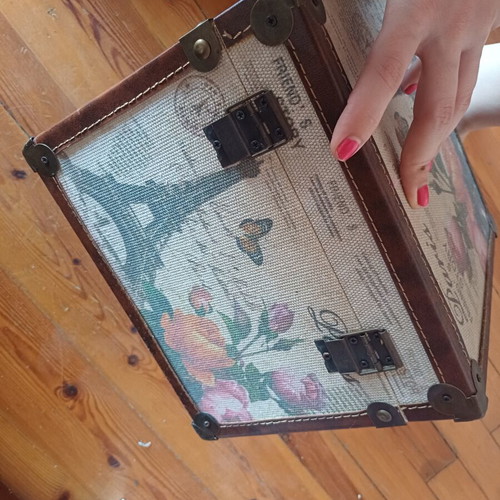 Vintage wooden decorative storage box "Paris"
