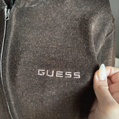 Guess wool women's zip-up jacket Large like new brown