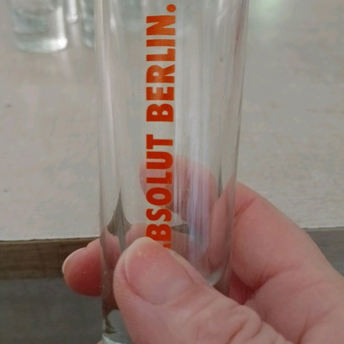 Collectible Absolut shot glasses with city names, like new