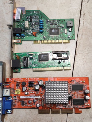 Vintage PC parts lot 5 VGA LAN used