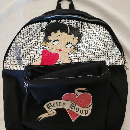 Betty Boop backpack with sequins, black, like new