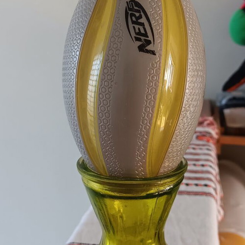 Nerf mini children's rugby ball silver gold
