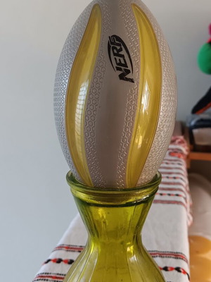 Nerf mini children's rugby ball silver gold