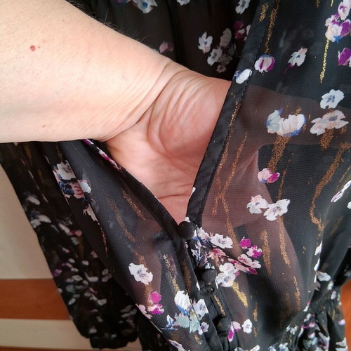 Ovs dress new long black floral polyester