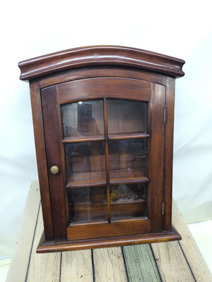 Vintage wall cabinet with glass door and shelves like new