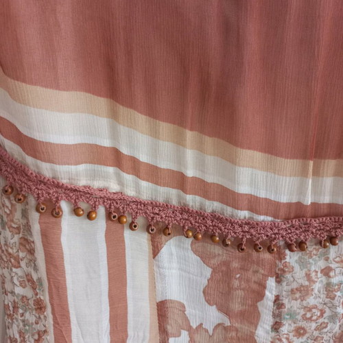 Summer set asymmetric silk like new, beige and brown