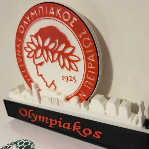 Olympiacos decorative football 3D printed new with durable PLA+