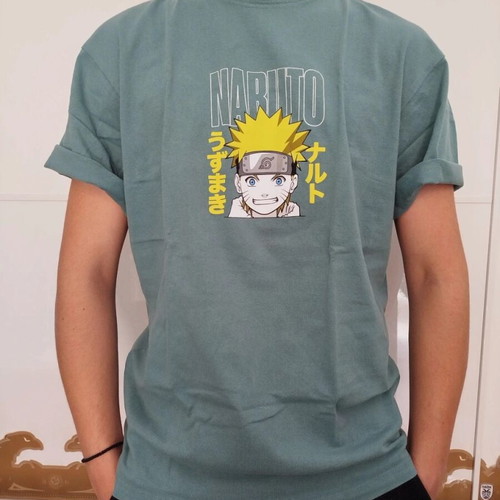 Naruto Uzumaki T-shirt Pull&Bear in petrol, like new