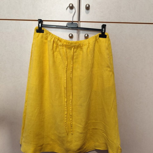 Linen yellow skirt Anna Riska like new, size XL