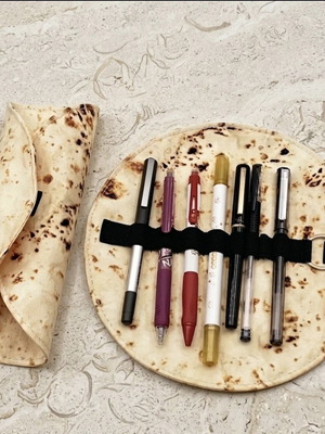 Burrito pencil case new, tortilla roll-up pen and brush holder