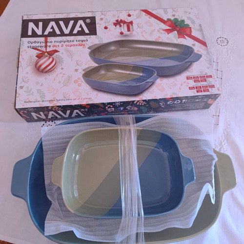 NAVA Stoneware set of 2 rectangular oven dishes