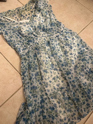 Stradivarius summer dress new, white and blue, size S