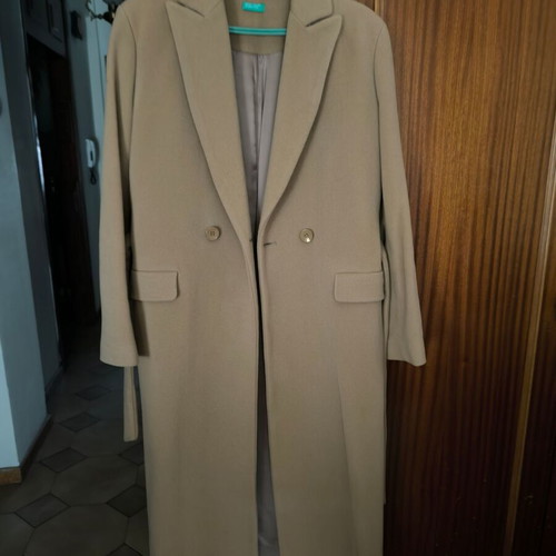 Benetton wool coat camel new, long, size XL