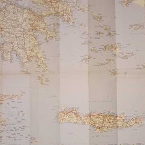 Map of Greece used, Athens April 1989 edition
