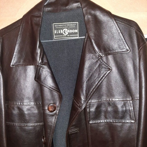 Leather jacket Alan Gordon size L-XL like new, brown