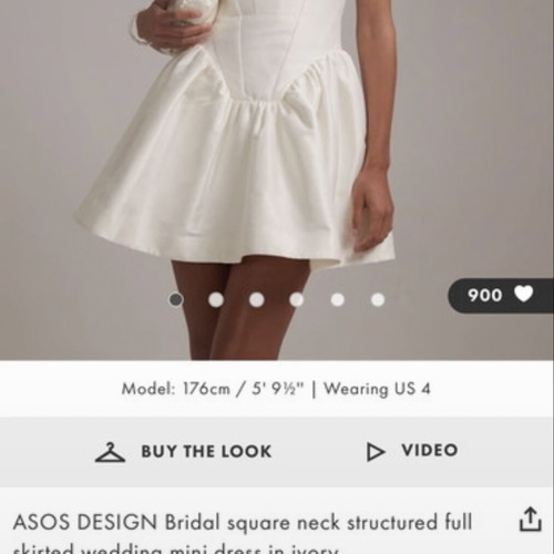 ASOS dress, white beige, size S