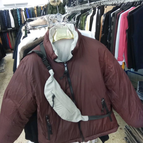 Men's beige corduroy jacket new with matching reversible bag