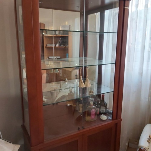 Showcase used, solid cherry wood
