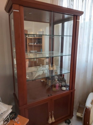 Showcase used, solid cherry wood