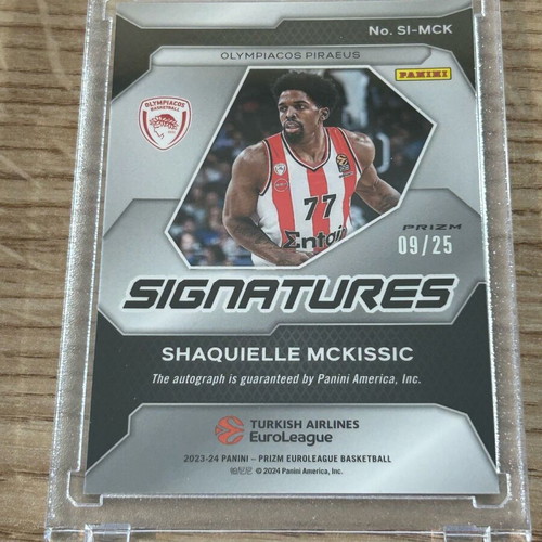 Shaquielle McKissic Olympiacos Panini Signature Series Card 09/25 new