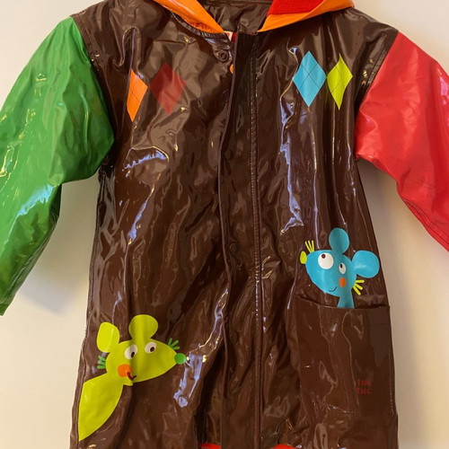 Tuc Tuc waterproof kids jacket used, colorful, size 104 cm