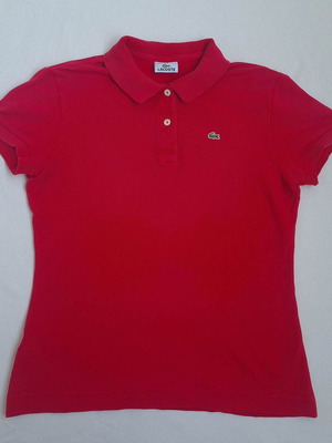 Lacoste women's red polo shirt XL slim fit short sleeve