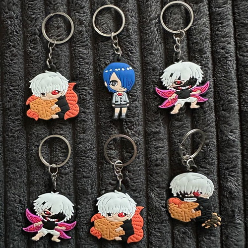 Keychains new, pack of 190, black and multicolored