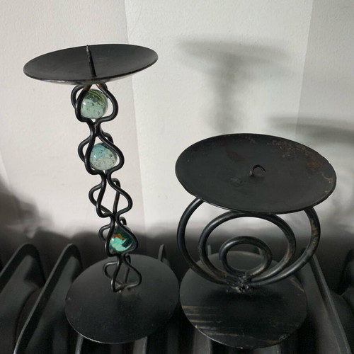Candlesticks used, 2 black metal