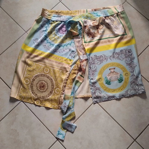 Wrap skirt satin elegant midi colorful, new condition