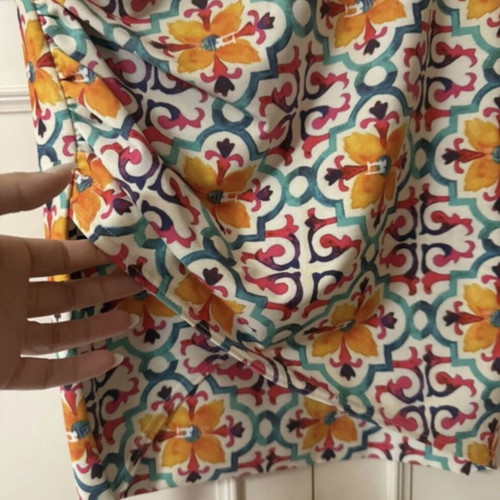 Chic Mess mini skirt like new, broken white with orange floral tribal print