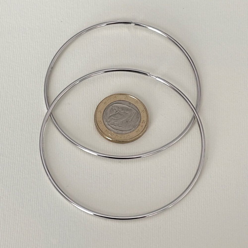 Hoop earrings white gold k18 like new