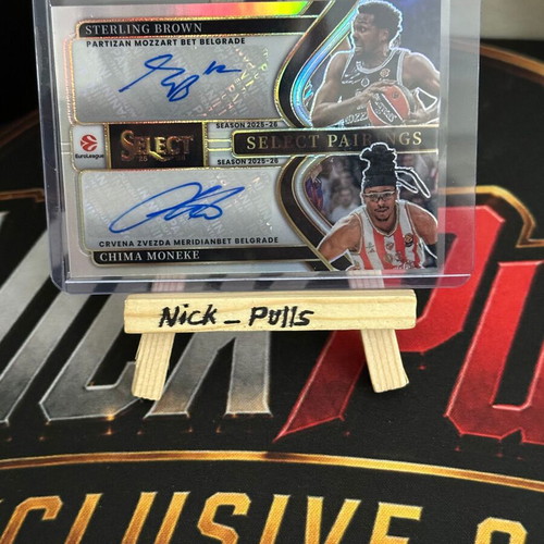 2025-26 Panini Select Euroleague Sterling Brown & Chima Moneke Dual Auto
