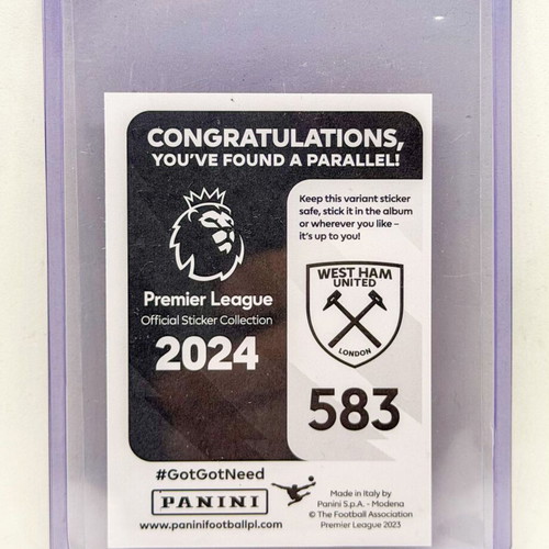 Panini Premier League 2024 Kurt Zouma Captain Orange Parallel sticker mint