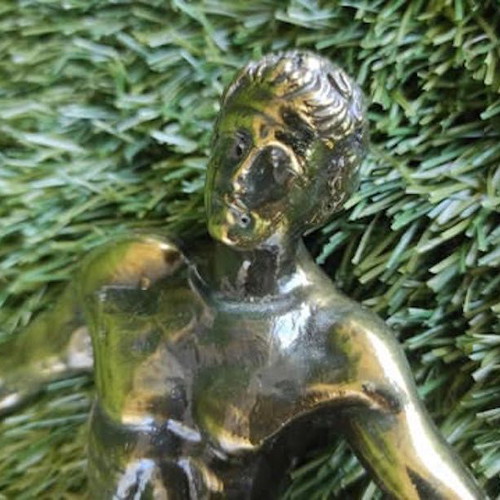 Discobolus of Myron bronze with marble base 22.5 cm like new
