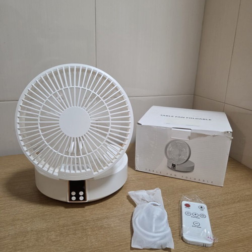 Foldable table fan new, portable with USB charging and remote control
