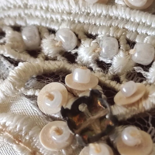 Handmade women's ties, pearl necklace tie and satin lace tie