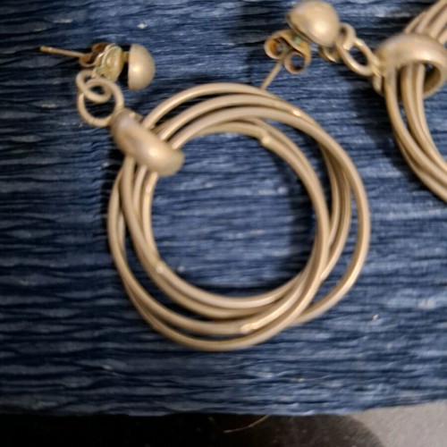 Silver 9.25 Vintage Hoop Earrings like new