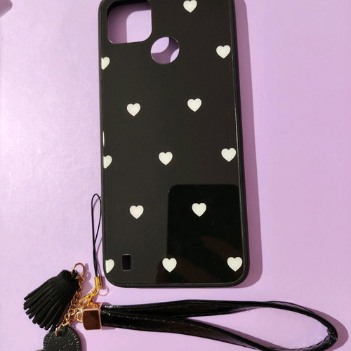 Oppo Realme C21Y phone case new black with heart strap