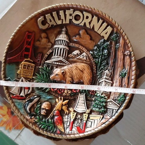 Decorative plate used, embossed, from California